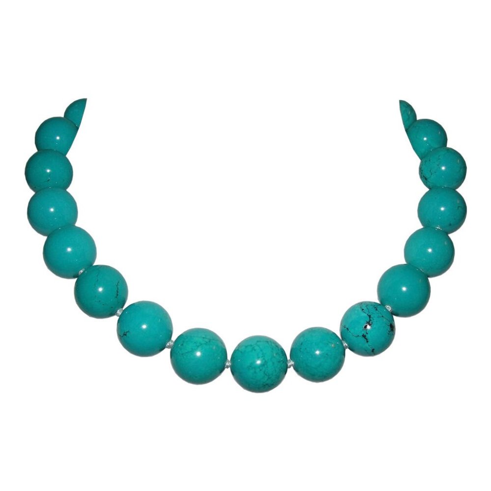 Turquoise Large Beaded Princess Necklace Alberto J